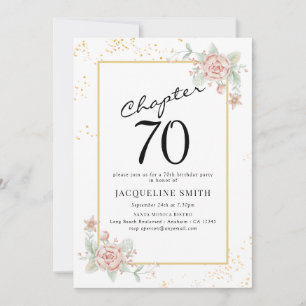 Elegant Floral 70th birthday Invitation