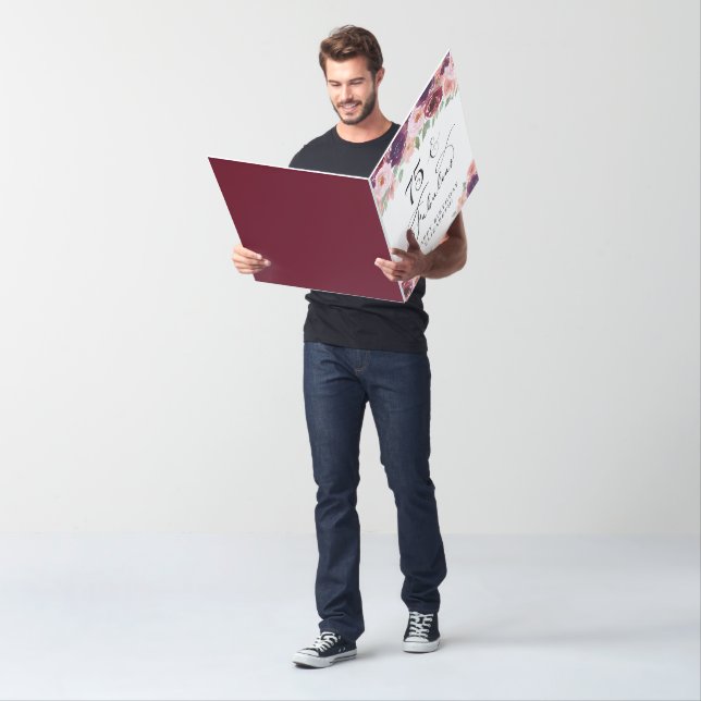 Elegant Floral 75th Birthday Party Jumbo Card (In Situ)