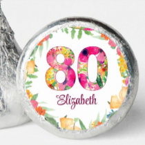 Elegant Floral 80th Birthday Party Chocolates Hershey®'s Kisses®