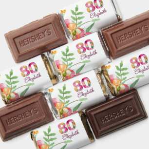 Elegant Floral 80th Birthday Party Chocolates Hershey's Miniatures