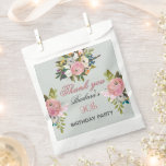 Elegant Floral 90th Birthday  Favor Bag<br><div class="desc">Conclude this special 90th birthday celebration in a elegant style with these beautifully hand painted thank you favor bag with colorful yet gentle flowers -- leading with blush pink and greenery, yet adding interesting other touches of color. The text can be personalized for your party including the guest of honor's...</div>