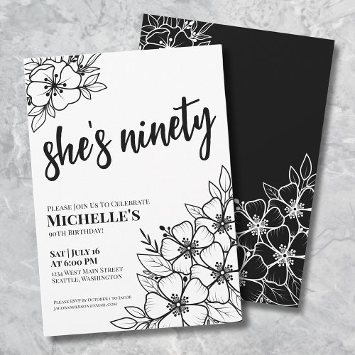 Elegant Floral 90th Birthday Party