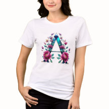 Elegant Floral A Initial T-Shirt for Her