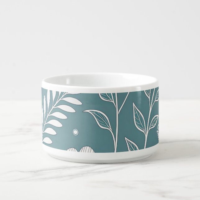 Elegant Floral Abstract Design Ceramic Chili Bowl (Center)