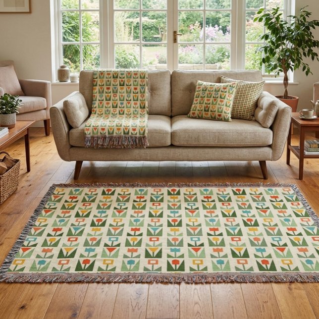 Elegant Floral Abstract Spring Throw Blanket (Creator Uploaded)