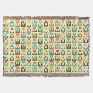 Elegant Floral Abstract Spring Throw Blanket