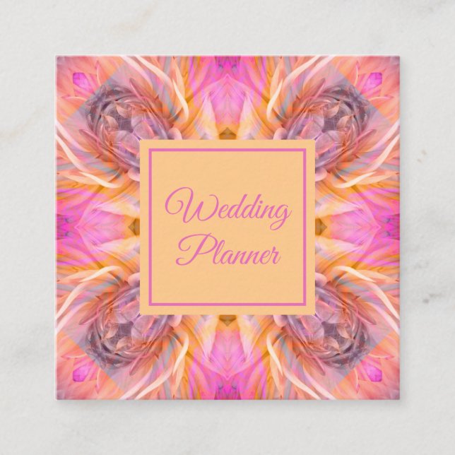 Elegant Floral Abstract Square Business Card (Front)
