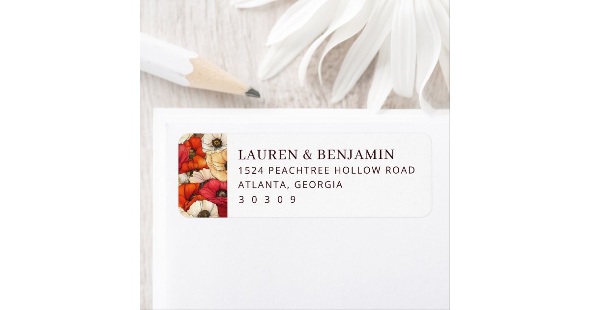 Elegant Floral Address Design Label | Zazzle