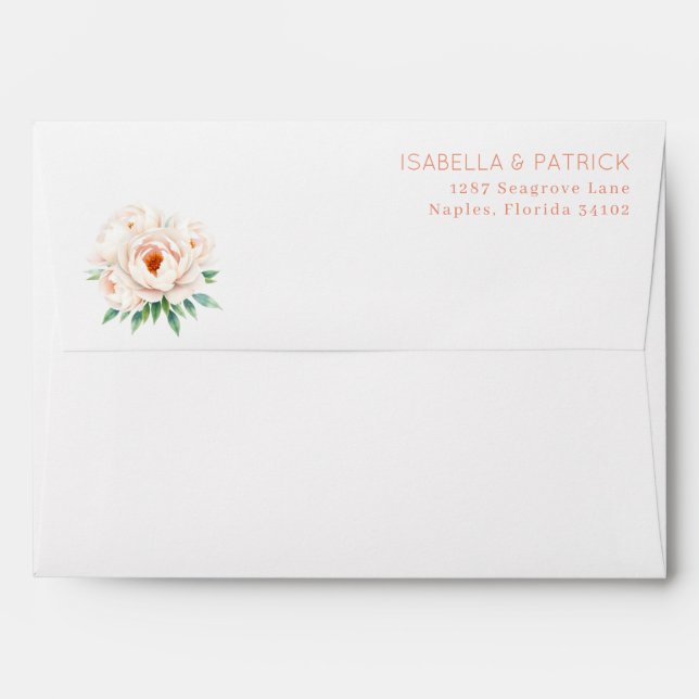 Elegant Floral Address Label Envelope (Back (Top Flap))