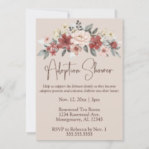 Elegant Floral Adoption Baby/Child Shower Invitation