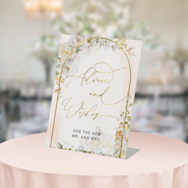 Elegant Floral Advice and Wishes Pedestal Sign (Creator Uploaded)