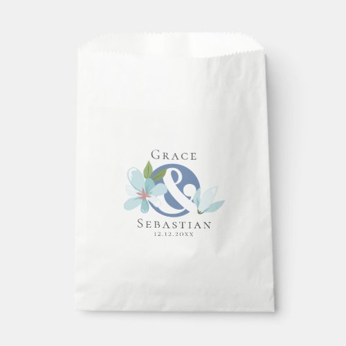 Elegant Floral Ampersand Wedding Favor Bag