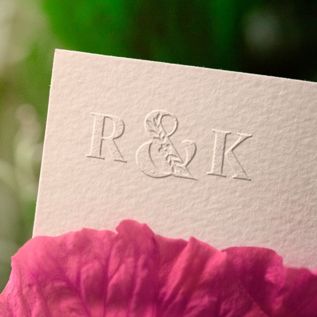Elegant Floral Ampersand Wedding Initials Embosser (Creator Uploaded)