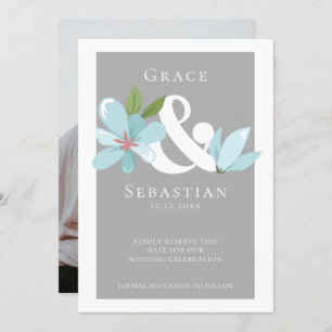 Elegant Floral Ampersand Wedding Save The Date