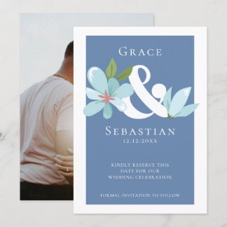 Elegant Floral Ampersand Wedding Save The Date