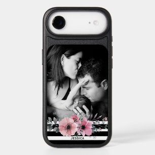 Elegant Floral and Stripes Custom Photo iPhone 17 Air Case