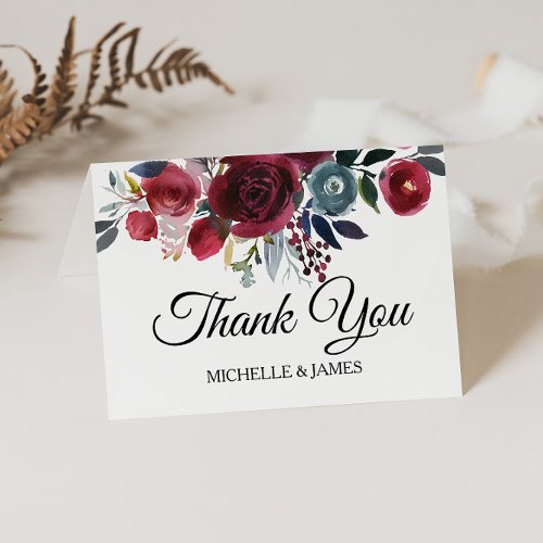 Elegant Floral and Tropical Thank You Card