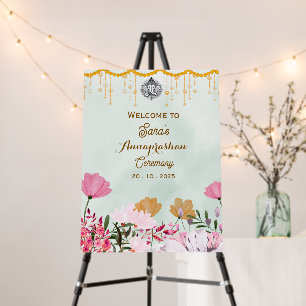 Elegant Floral Annaprashan Welcome Sign Poster 
