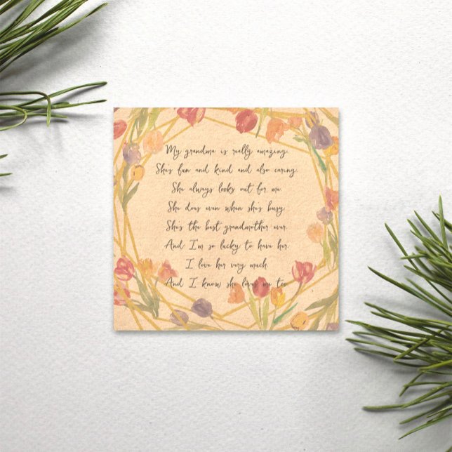   Elegant Floral Appreciation Poem for Grandmother (Creator Uploaded)