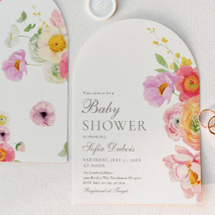 Elegant Floral Arch Baby Shower Invitation