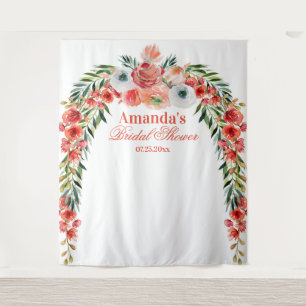 Elegant Floral Arch Bridal Shower Photo Backdrop