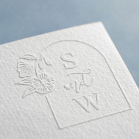 Elegant Floral Arch Frame Couples Wedding Monogram