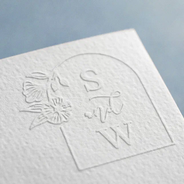 Elegant Floral Arch Frame Couples Wedding Monogram Embosser Zazzle