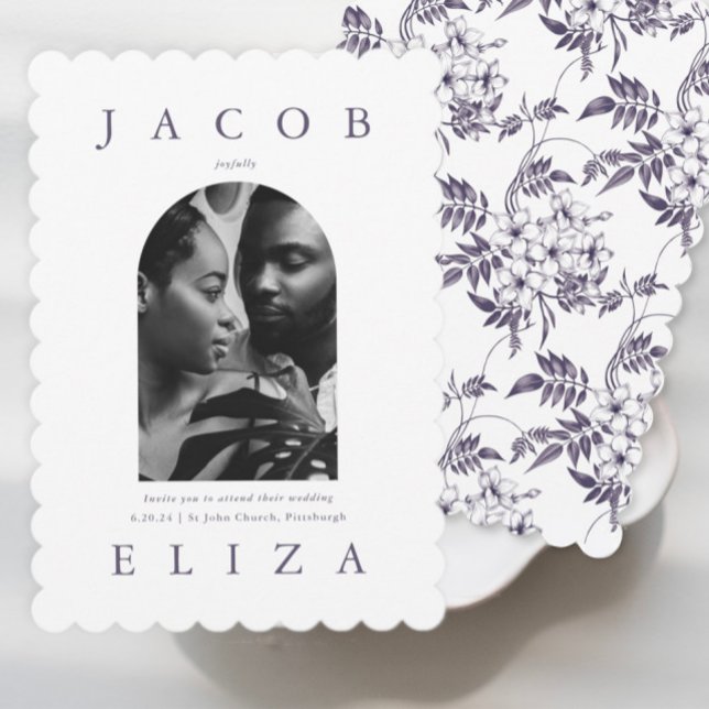 Elegant Floral Arch Photo Wedding Invitation (Creator Uploaded)