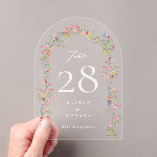 elegant floral Arch wedding Acrylic Table Number