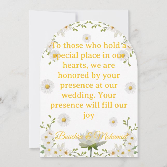Elegant Floral Arch Wedding Invitation Card (Front)