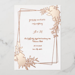 Elegant Floral Arch Wedding Invitation Foil Invitation