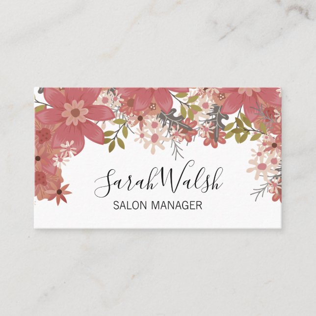 Elegant Floral Arrangement Appointment Card (Front)