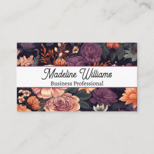 Elegant Floral Arrangement Background Business Card