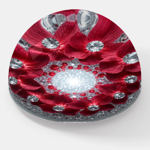 Elegant Floral Arrangement with Red Orchids Paperweight