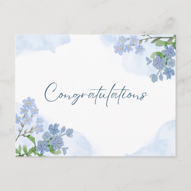 Elegant floral art  congratulations  postcard (Front)