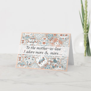 Elegant Floral Art Mother-in-law Happy Birthday Card