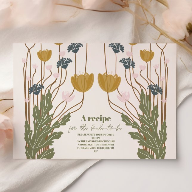 Elegant Floral Art Nouveau Bridal Shower Enclosure Card (Creator Uploaded)