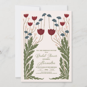 Elegant Floral Art Nouveau Bridal Shower Invitation