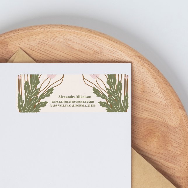 Elegant Floral Art Nouveau Bridal Shower Label (Creator Uploaded)