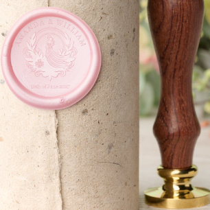Elegant Floral Art Nouveau Wedding Announcement  Wax Seal Stamp