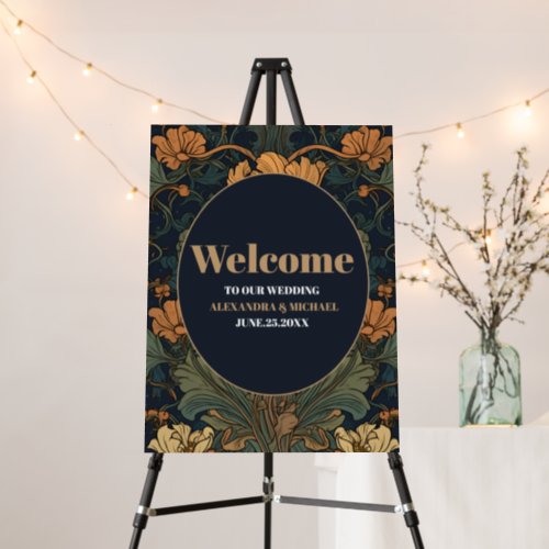 Elegant Floral Art Nouveau Wedding Foam Board