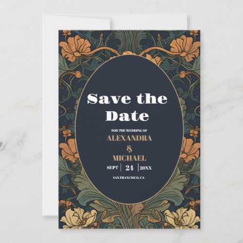 Elegant Floral Art Nouveau Wedding Save The Date