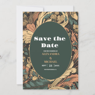 Elegant Floral Art Nouveau Wedding Save The Date