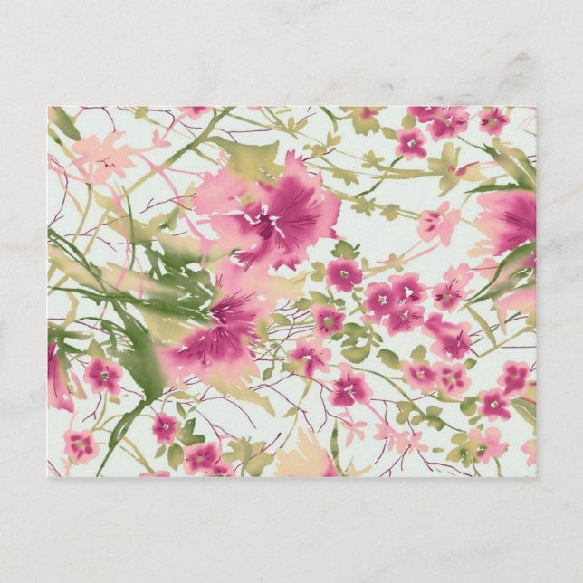 Elegant Floral Art Postcard (Front)