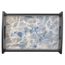 Elegant Floral Art Serving Tray Collection