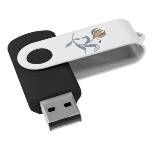 Elegant Floral Arts and Crafts Inspired Flash Drive