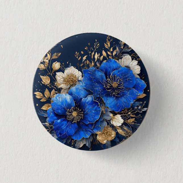 Elegant Floral Artwork Button (Front)