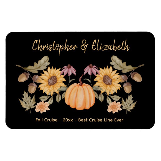 Elegant Floral Autumn Fall Cabin Door Cruise Ship Magnet (Horizontal)