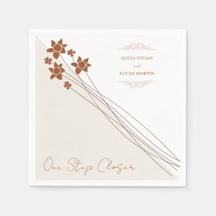 Elegant Floral Autumn Two Side Wedding Napkins