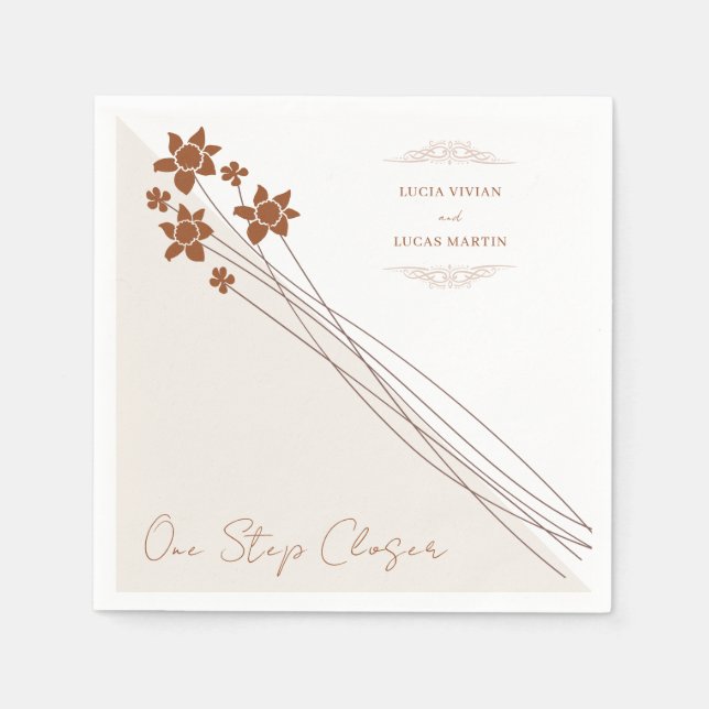 Elegant Floral Autumn Two Side Wedding Napkins (Front)